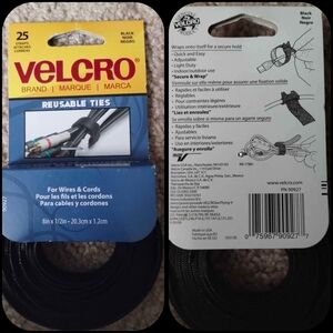 Velcro Black Reusable Ties